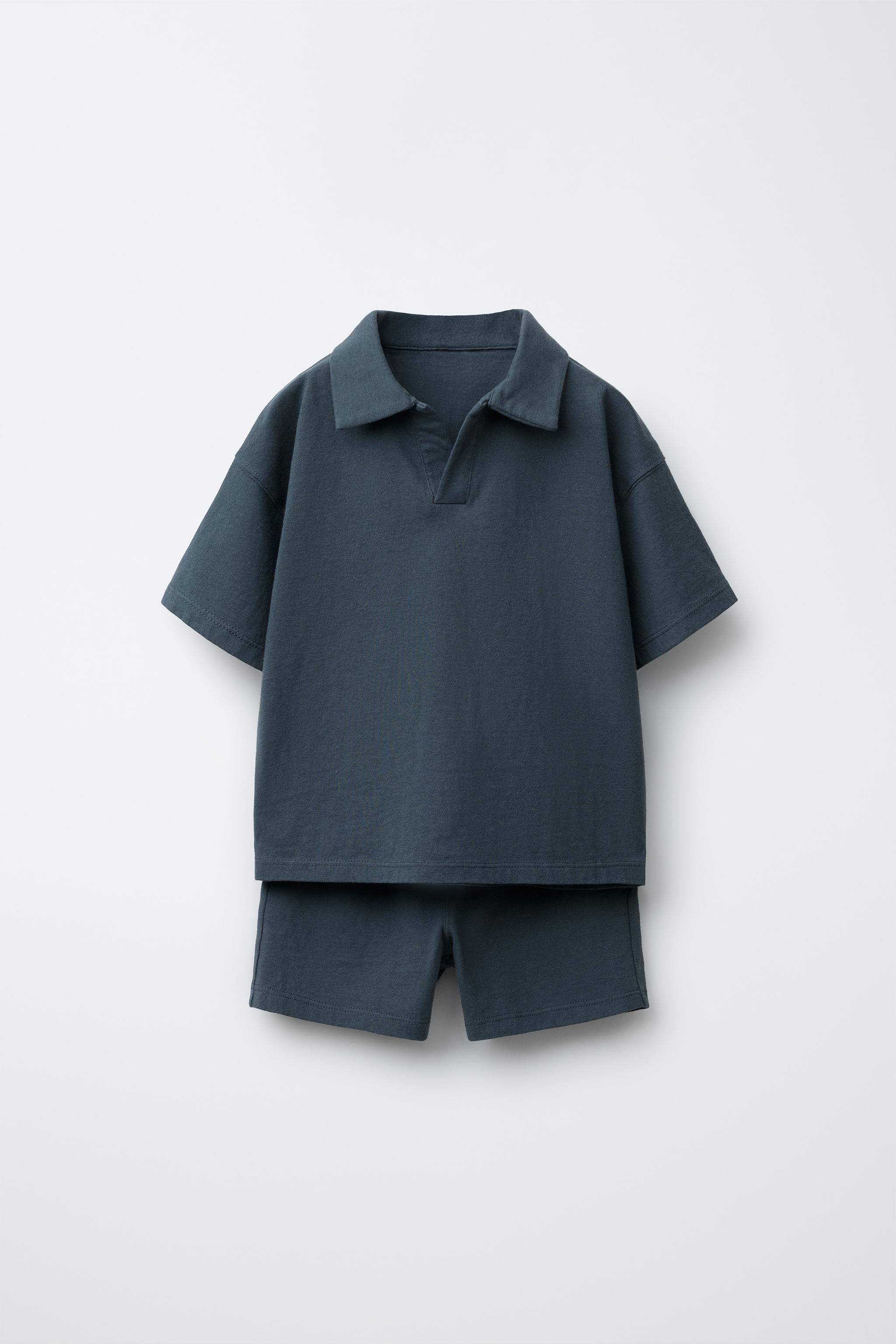 SOLID POLO AND BERMUDA JOGGING SET